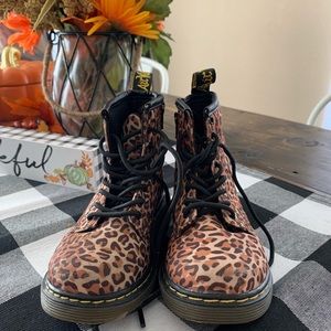Leopard print Dr Martens. Toddler size 8.